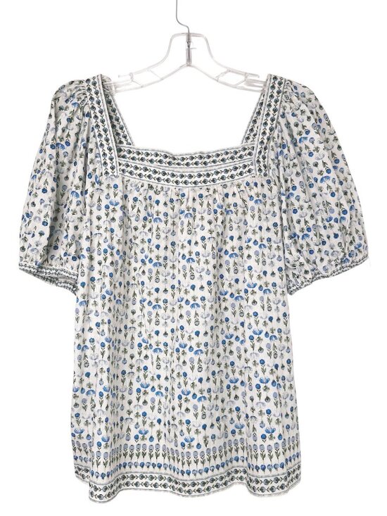 Max Studio Tops - Max Studio London Square Neck Floral Peasant Blouse